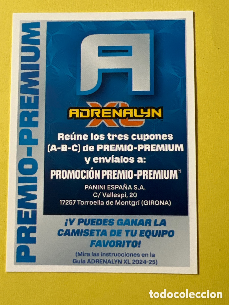 Fu&szlig;ball-Sticker: A1302. PREMIO PREMIUM LETRA A PANINI LIGA ADRENALYN XL 2024 2025 24 25
