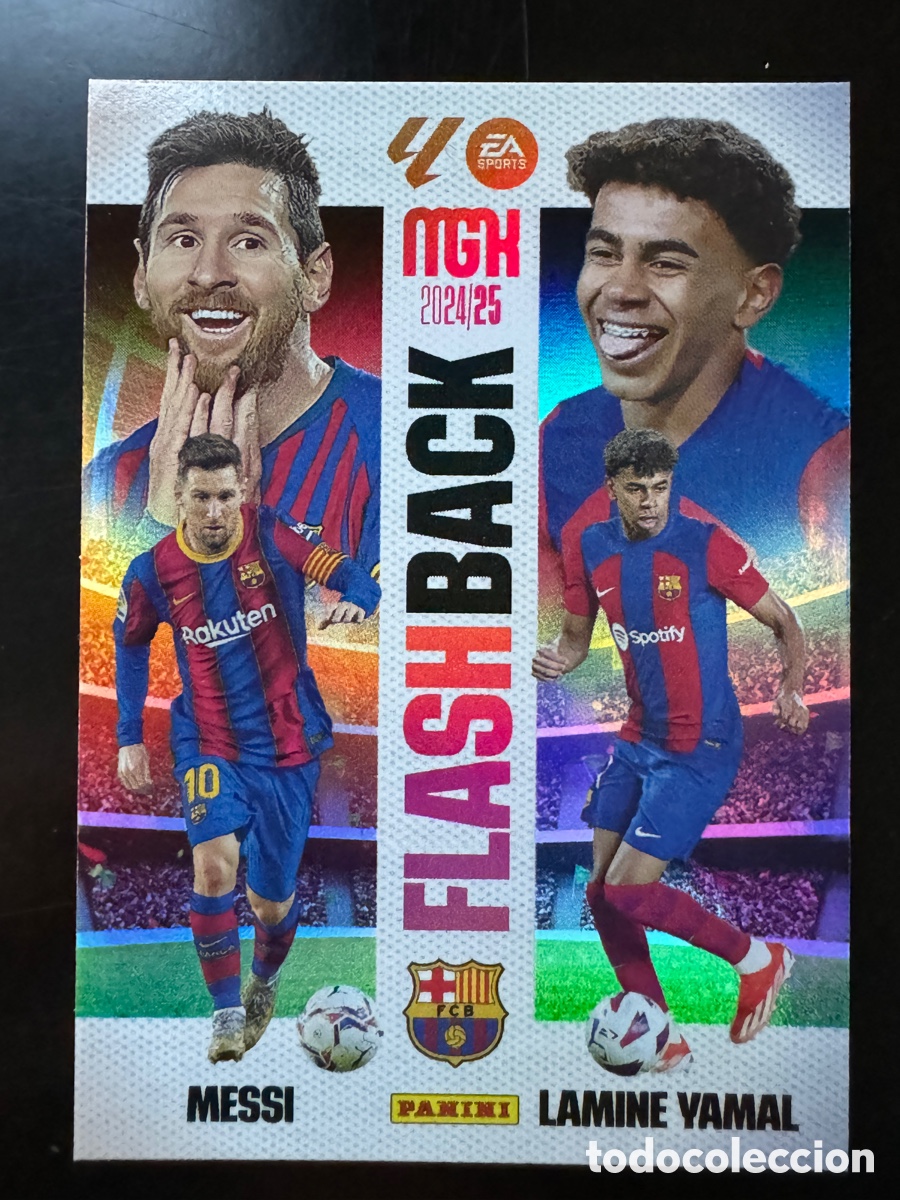 Cromos de F&uacute;tbol: Messi Lamime Yamal 429 Flashback Barcelona Megacracks 2024/25