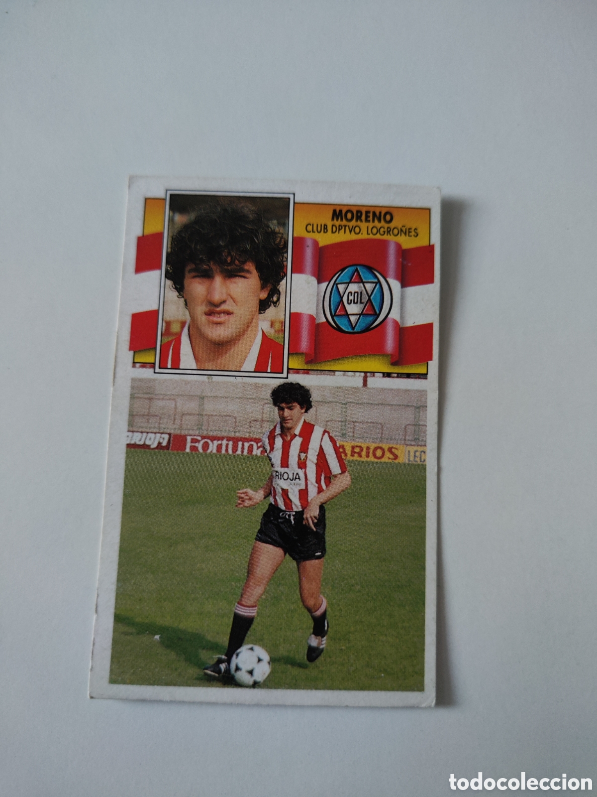 Cromos de f&uacute;tbol: Este 90 91 despegado Logro&ntilde;&eacute;s Moreno - Foto 1