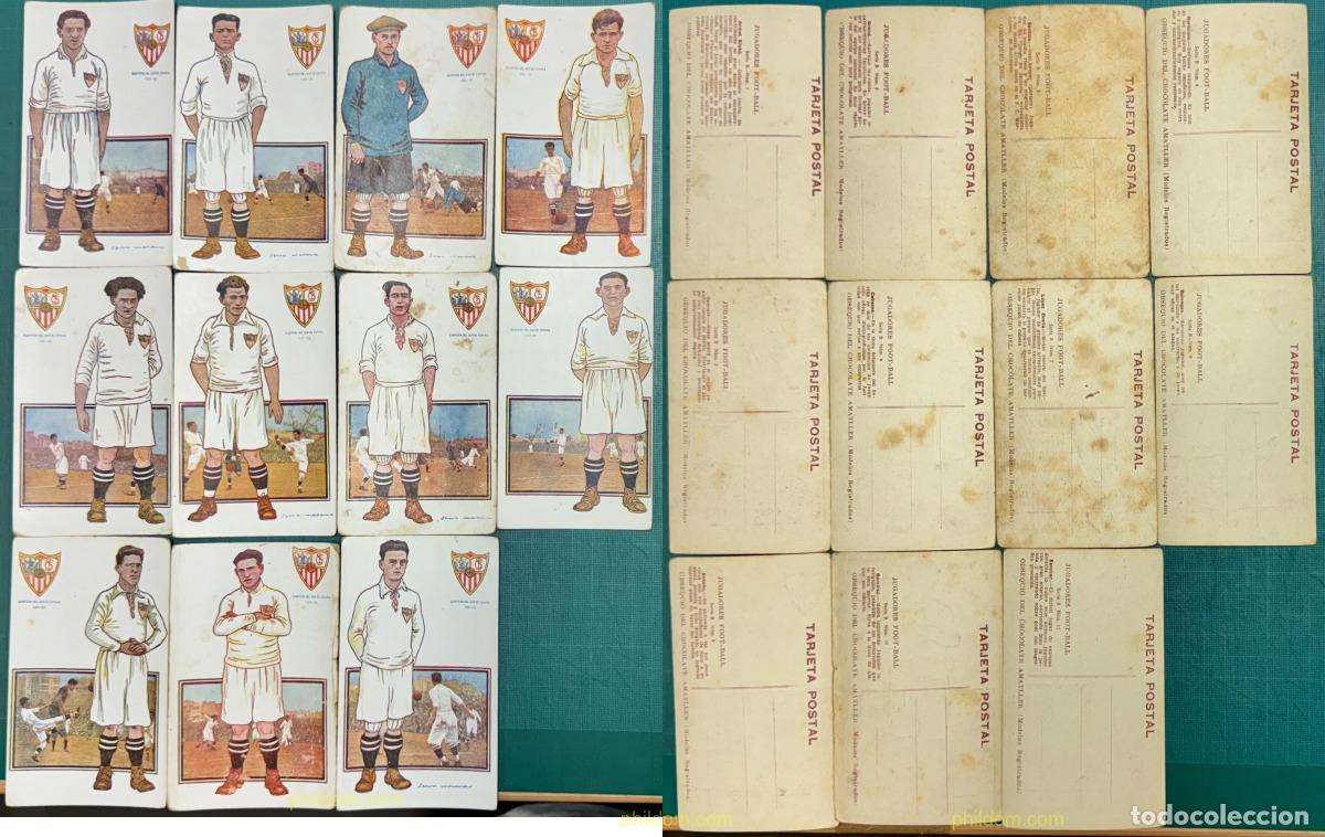 Cromos de f&uacute;tbol: CROMOS FUTBOL 11 TARJETAS POSTALES SEVILLA F.C. - SERIE B - CHOCOLATE AMATLLER - A&Ntilde;O 1923 - 1/11