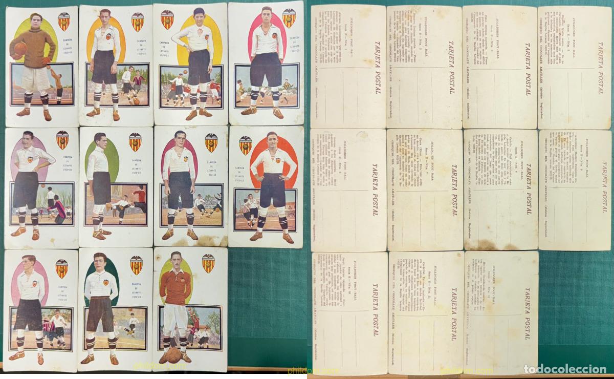 Cromos de f&uacute;tbol: CROMOS FUTBOL 11 TARJETAS POSTALES VALENCIA F.C. - SERIE E - CHOCOLATE AMATLLER - A&Ntilde;O 1923 - 1/12