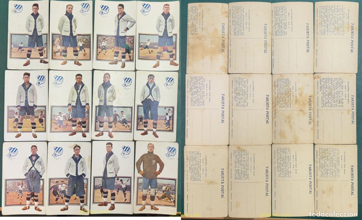 Cromos de f&uacute;tbol: CROMOS FUTBOL 12 TARJETAS POSTALES CLUB DEPORTIVO ESPA&Ntilde;OL - SERIE C - CHOCOLATE AMATLLER - A&Ntilde;O 19