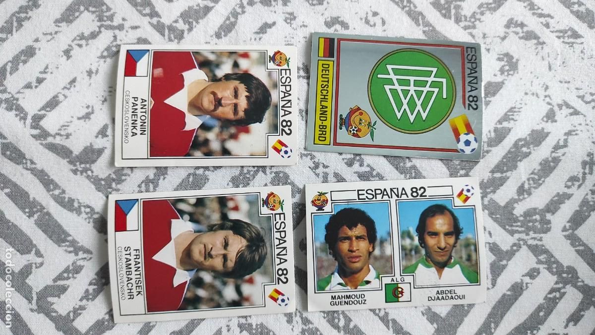 Cromos de f&uacute;tbol: Lote 4 cromos Euro 82. Panini. Sin pegar