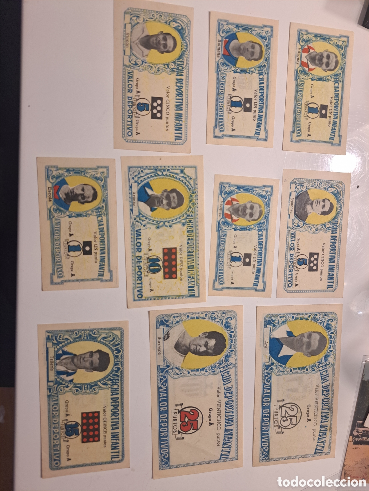 Cromos de f&uacute;tbol: Lote DE 10 CROMOS BANCO DEPORTIVO INFANTIL - A&Ntilde;O 1942