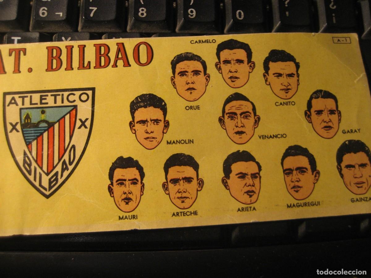 Cromos de f&uacute;tbol: antiguo cromo de futbol - jugadores del equipo Atletico de Bilbao . Liga 1953 -54 Batanga
