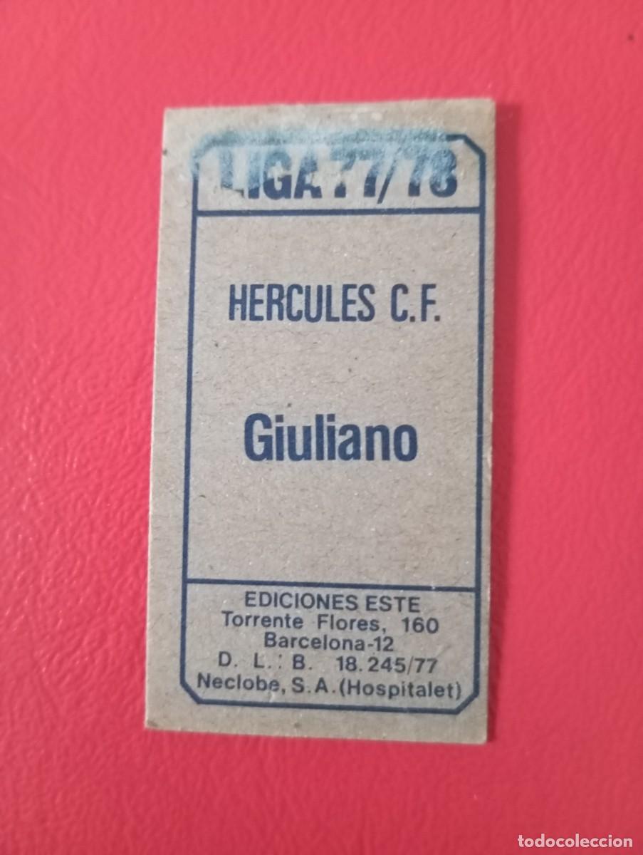 Cromos de f&uacute;tbol: Este 77 78 GIULIANO DEL HERCULES - Foto 2