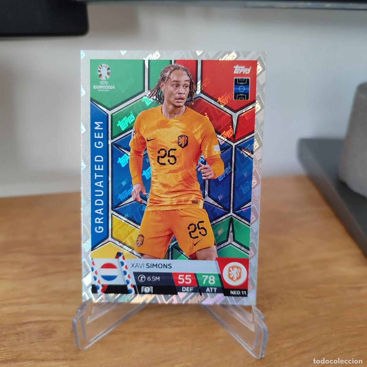 Ned 11. Xavi Simons. Graduated Gem. Holanda. Topps Match Attax Uefa Euro 2024