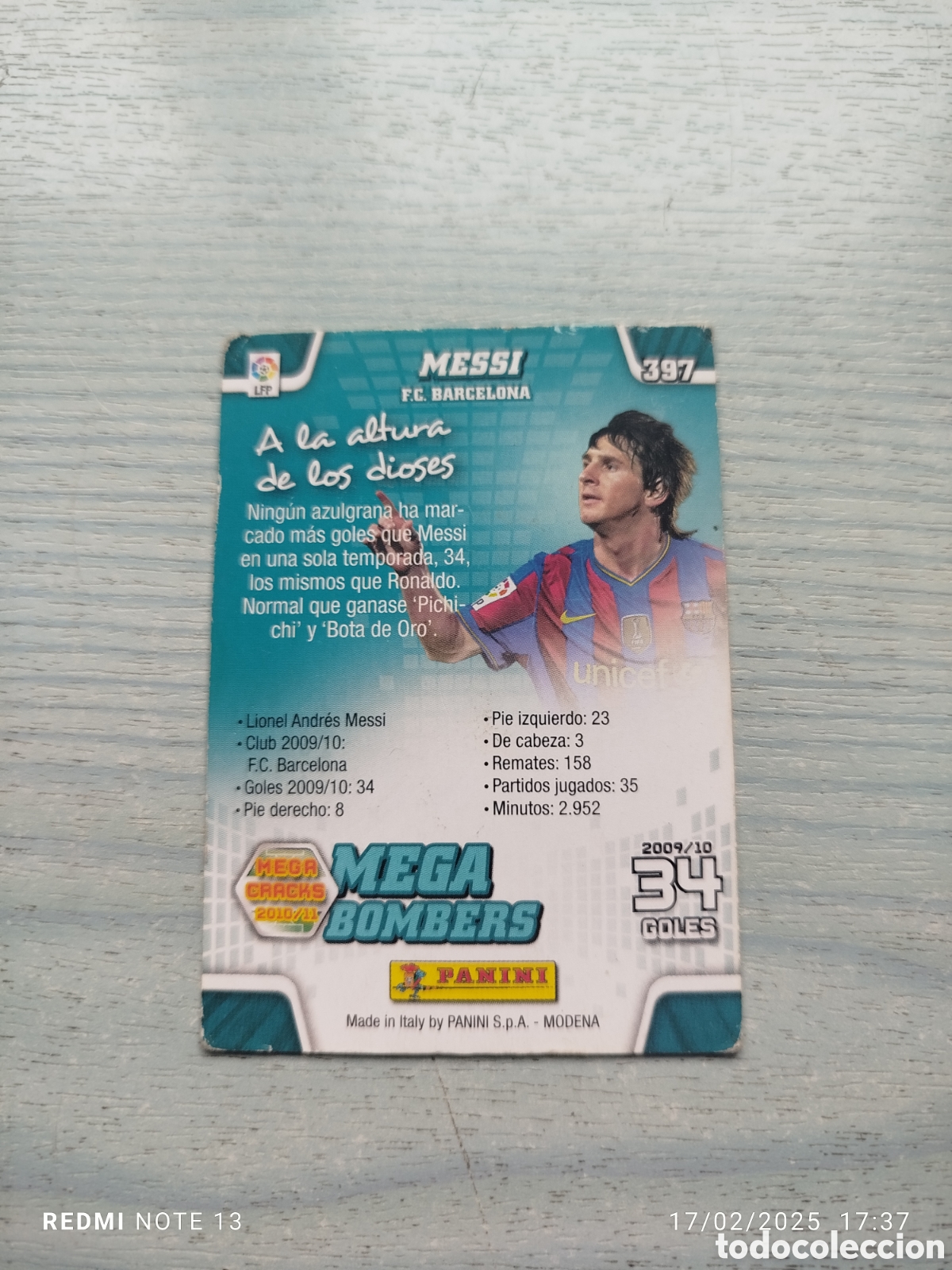 Cromos de f&uacute;tbol: Lote 4 diferentes cromos de MESSI - Foto 5
