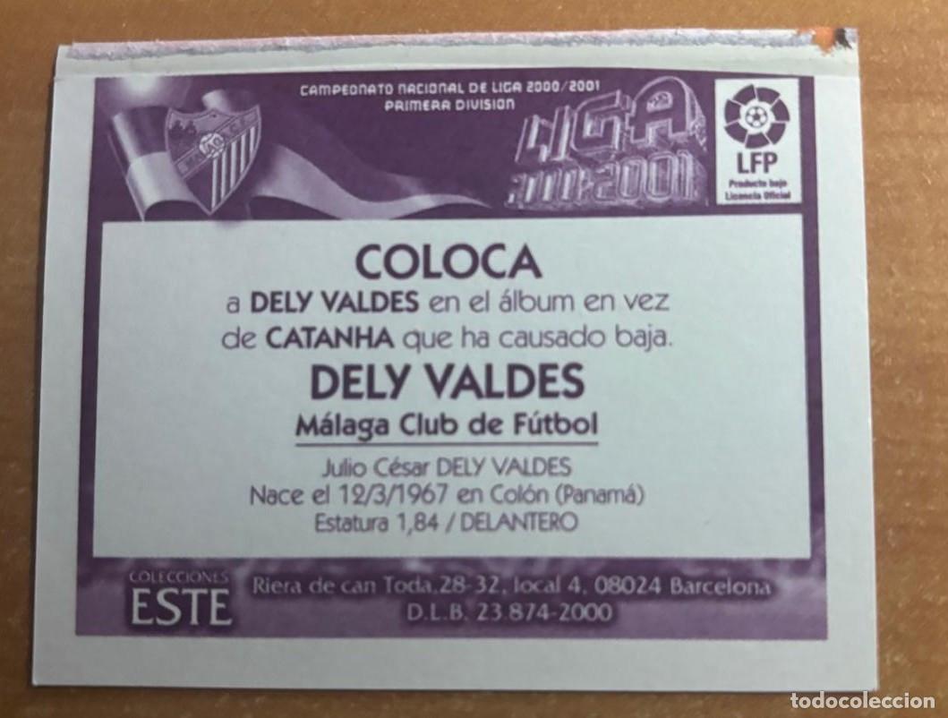 Cromos de f&uacute;tbol: EDICIONES ESTE 2000-2001 00 01 DELY VALDES (MALAGA) COLOCA VENTANILLA LEER - Foto 2