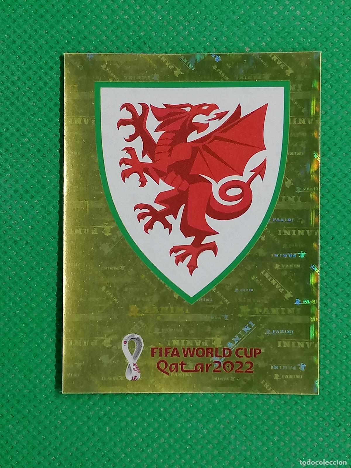 Cromos de F&uacute;tbol: WAL 2 WAL2 ESCUDO GALES ⚽ PANINI MUNDIAL WORLD CUP QATAR 2022 STICKER ⚽