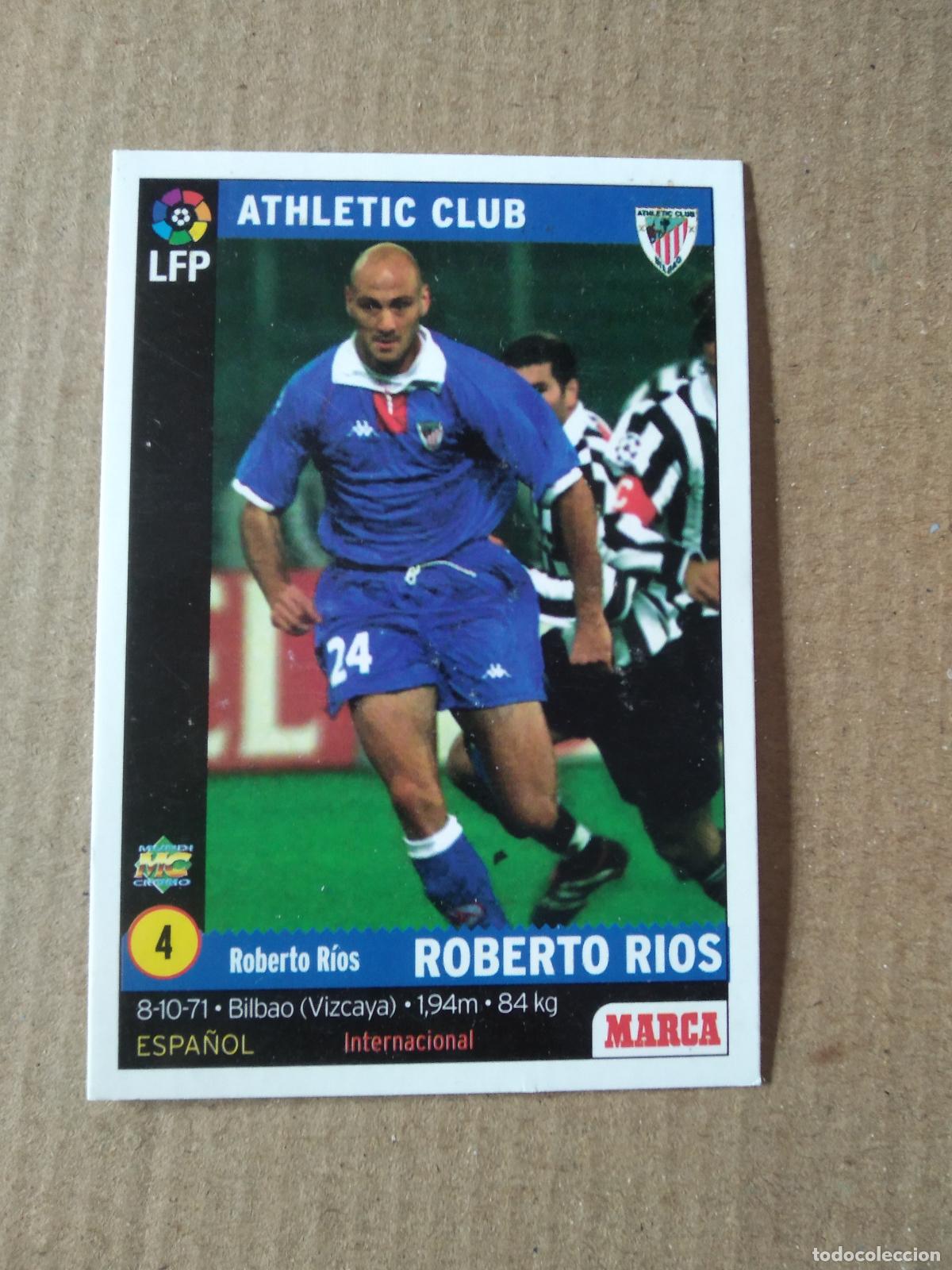 Cromos de Futebol: 4 ROBERTO RIOS ATHLETIC CLUB BILBAO CROMO LIGA F&Uacute;TBOL DIARIO MARCA 1998-1999 MUNDICROMO 98-99