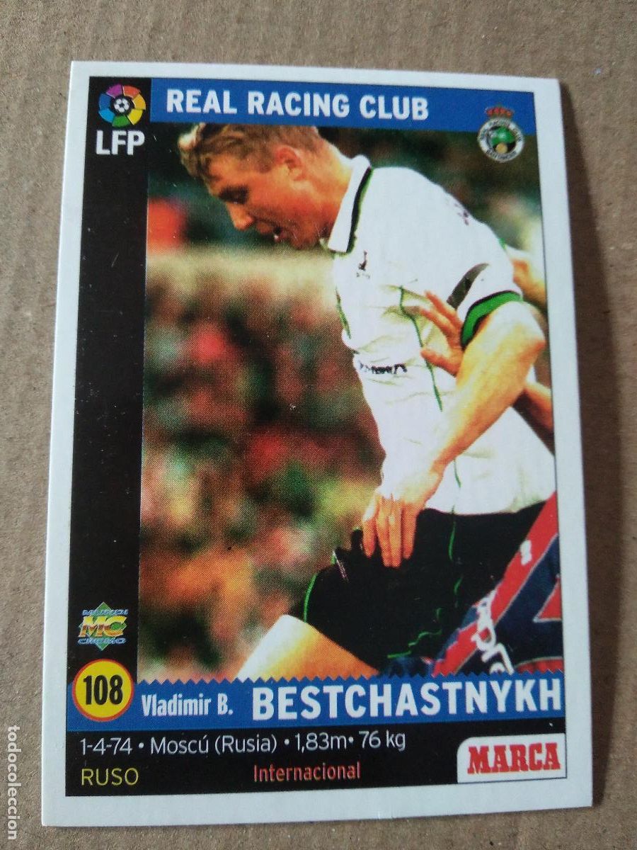 Figurine di Calcio: 108 BESTCHASTNYKH RACING DE SANTANDER CROMO LIGA F&Uacute;TBOL DIARIO MARCA 1998-1999 MUNDICROMO 98-99