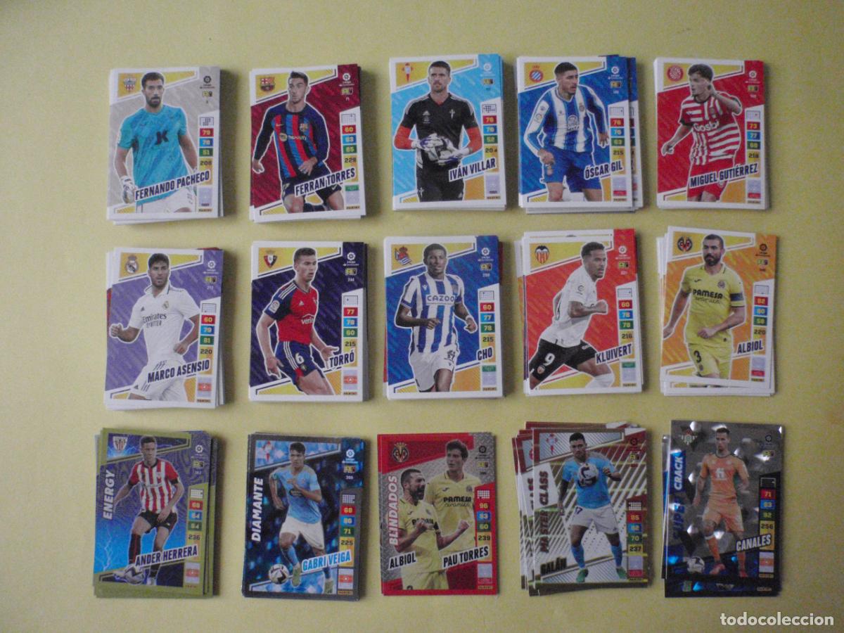 Cromos de f&uacute;tbol: LOTE 204 cromos trading cards diferentes de futbol. Fichas ADRENALYN XL 2022 2023 PANINI. 22 23