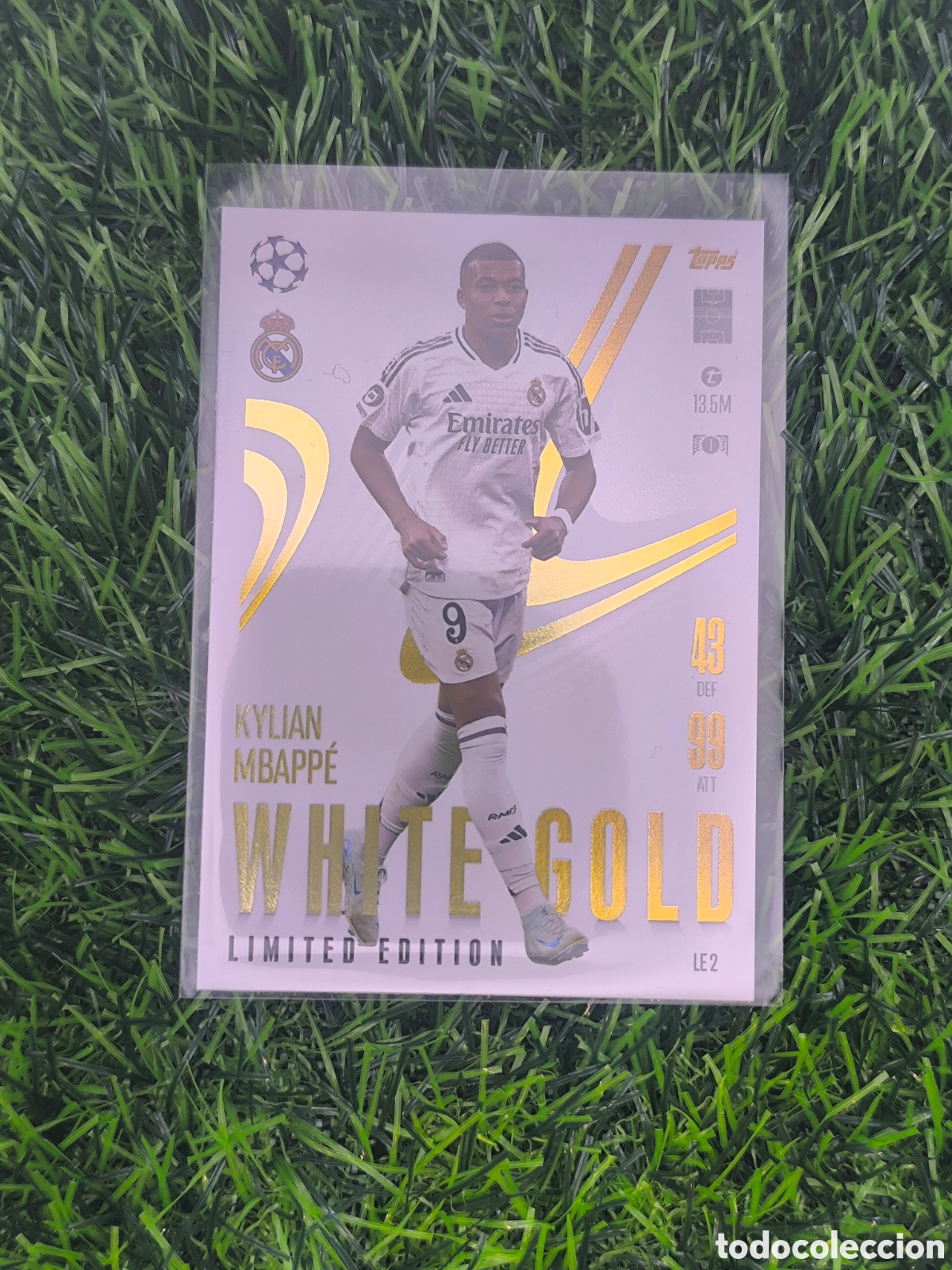 Cromos de F&uacute;tbol: Mbappe White gold lE 2 l&iacute;mited match attax extra 2024/25 topps