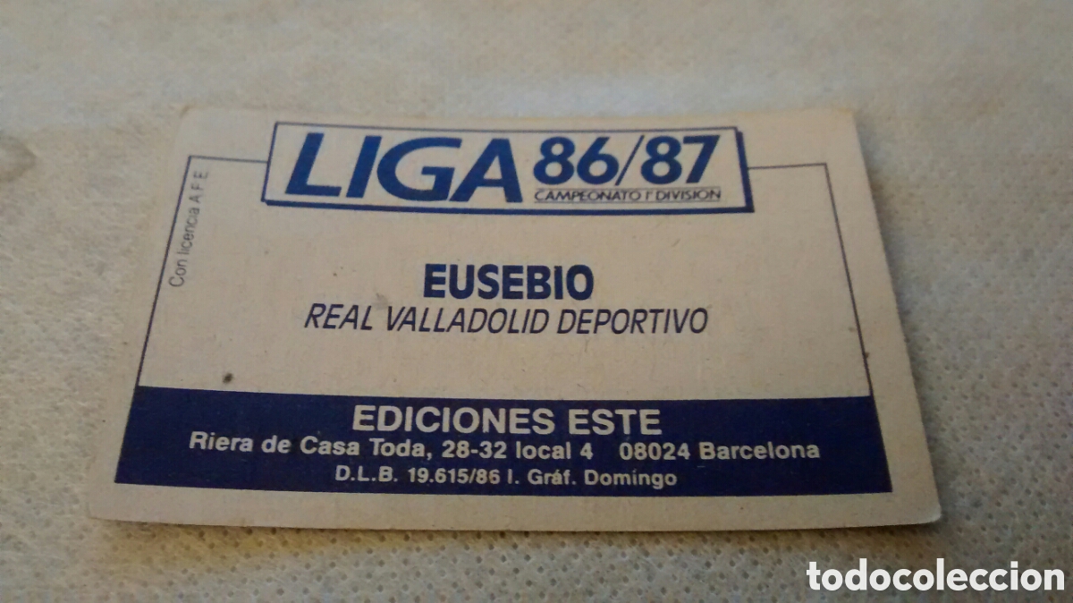 Cromos de f&uacute;tbol: 1986 1987 86 87 ESTE, EUSEBIO, VALLADOLID - Foto 2