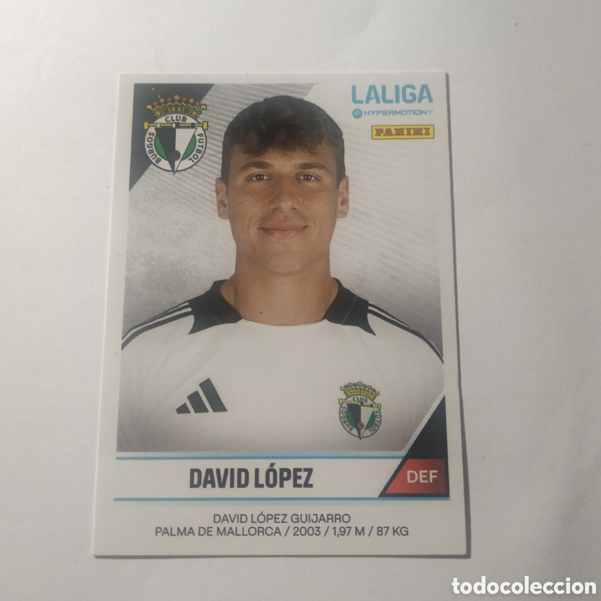 Fu&szlig;ball-Sticker: N&ordm; 47 B David L&oacute;pez - BURGOS Club Futbol 2&ordf; Divisi&oacute;n Liga Hypermotion 24 25