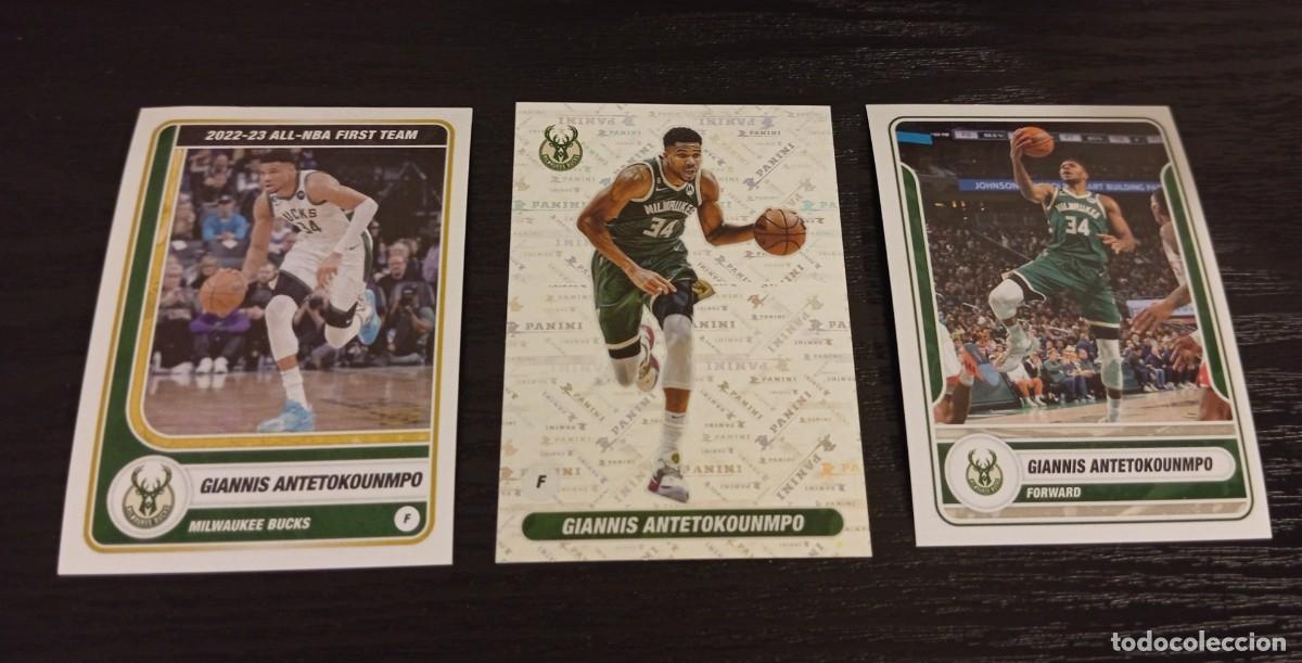 Cromos de F&uacute;tbol: -PANINI NBA 23-24 : 2 + 218 + 220 ANTETOKOUNMPO ( MILWAUKEE BUCKS )