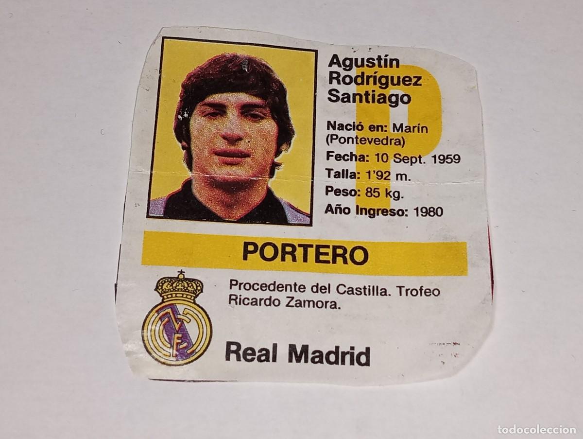 Cromos de f&uacute;tbol: ANTIGUO CROMO CHICLE BOOMER FICHAS DE JUGADORES DE FUTBOL AGUSTIN REAL MADRID 1983 - 84
