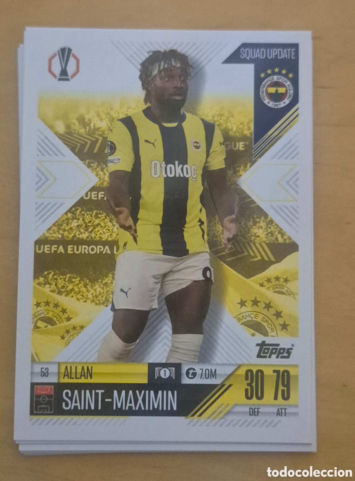 Fu&szlig;ball-Sticker: 53 Saint maximin fenerbahce topps match attax 25