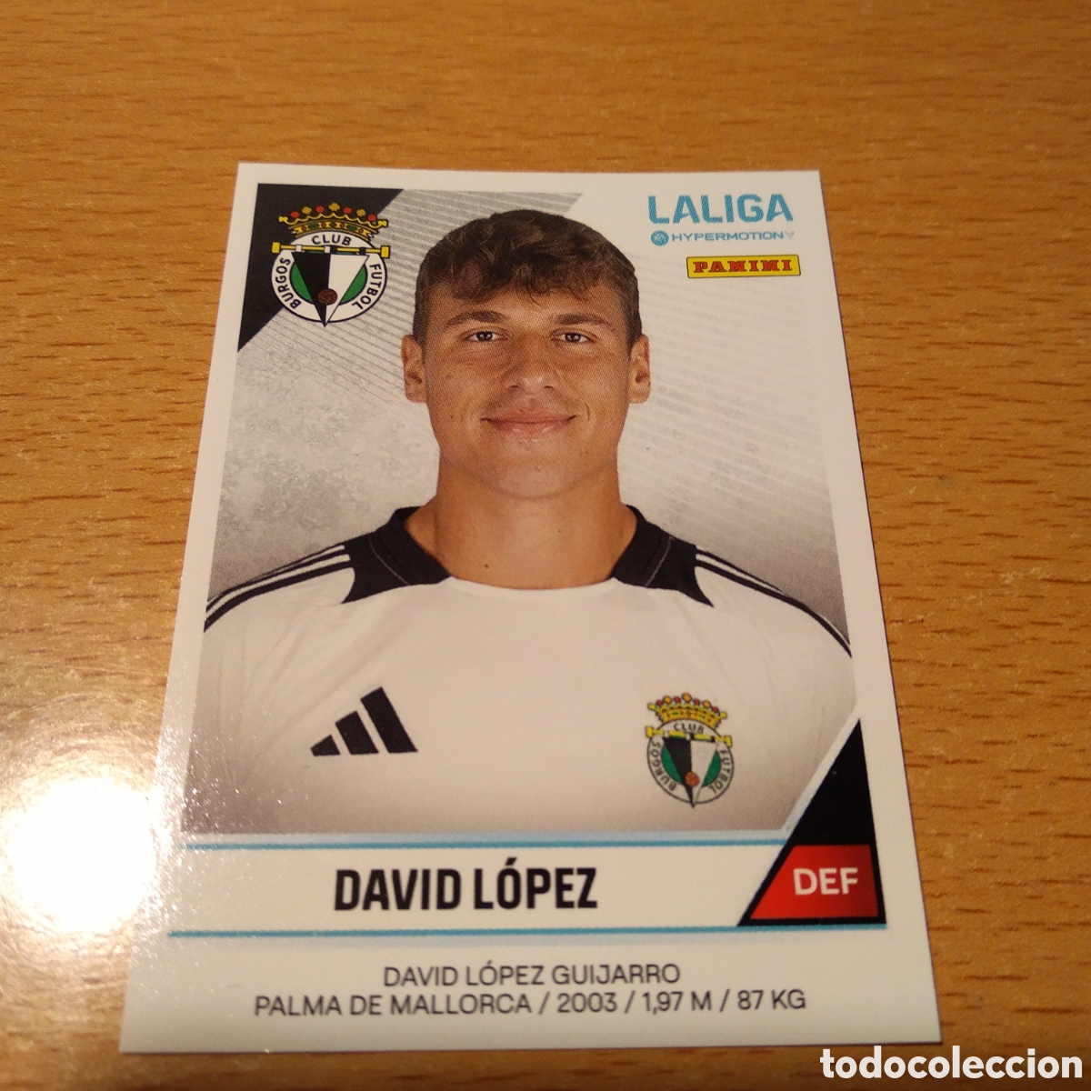 Fu&szlig;ball-Sticker: N&ordm; 47 B David L&oacute;pez - BURGOS Club Futbol 2&ordf; Divisi&oacute;n Liga Hypermotion 24 25