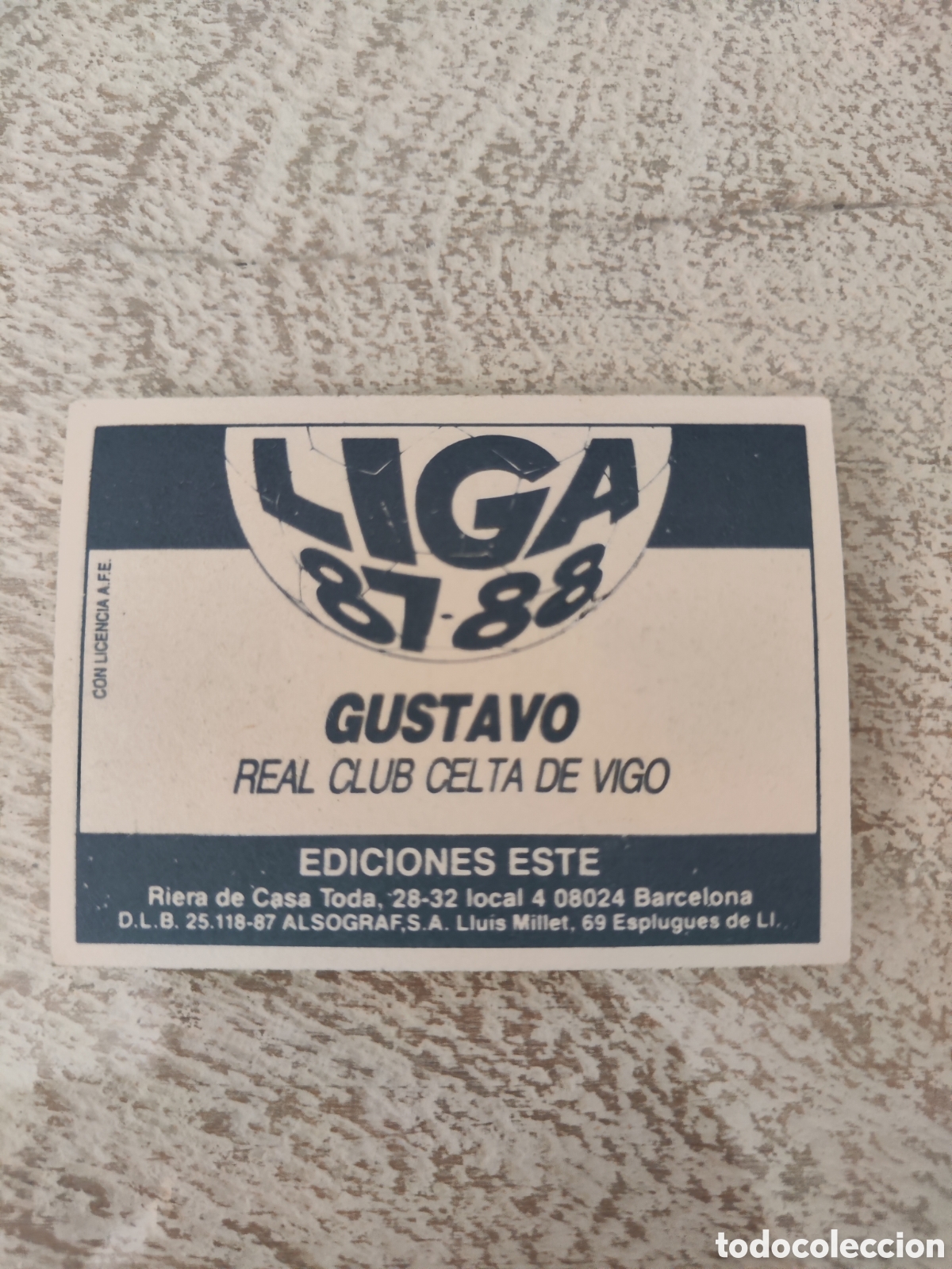 Cromos de f&uacute;tbol: Este 87 88 sin pegar Celta Gustavo - Foto 2
