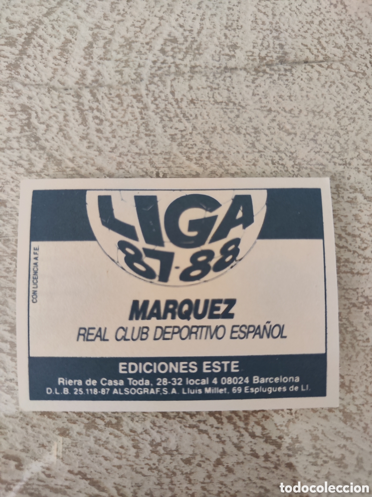 Cromos de f&uacute;tbol: Este 87 88 sin pegar Espa&ntilde;ol M&aacute;rquez - Foto 2