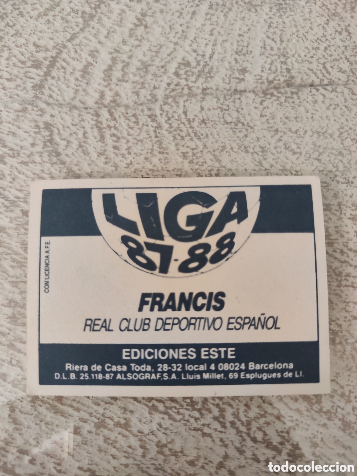 Cromos de f&uacute;tbol: Este 87 88 sin pegar Espa&ntilde;ol Francis - Foto 2
