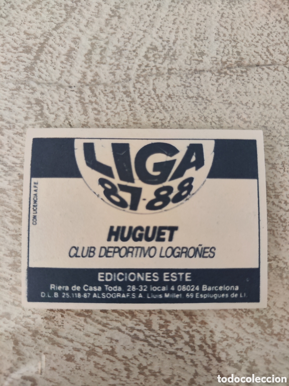 Cromos de f&uacute;tbol: Este 87 88 sin pegar Logro&ntilde;&eacute;s Huguet - Foto 2