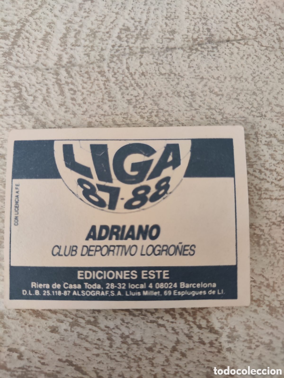 Cromos de f&uacute;tbol: Este 87 88 sin pegar Logro&ntilde;&eacute;s Adriano - Foto 2