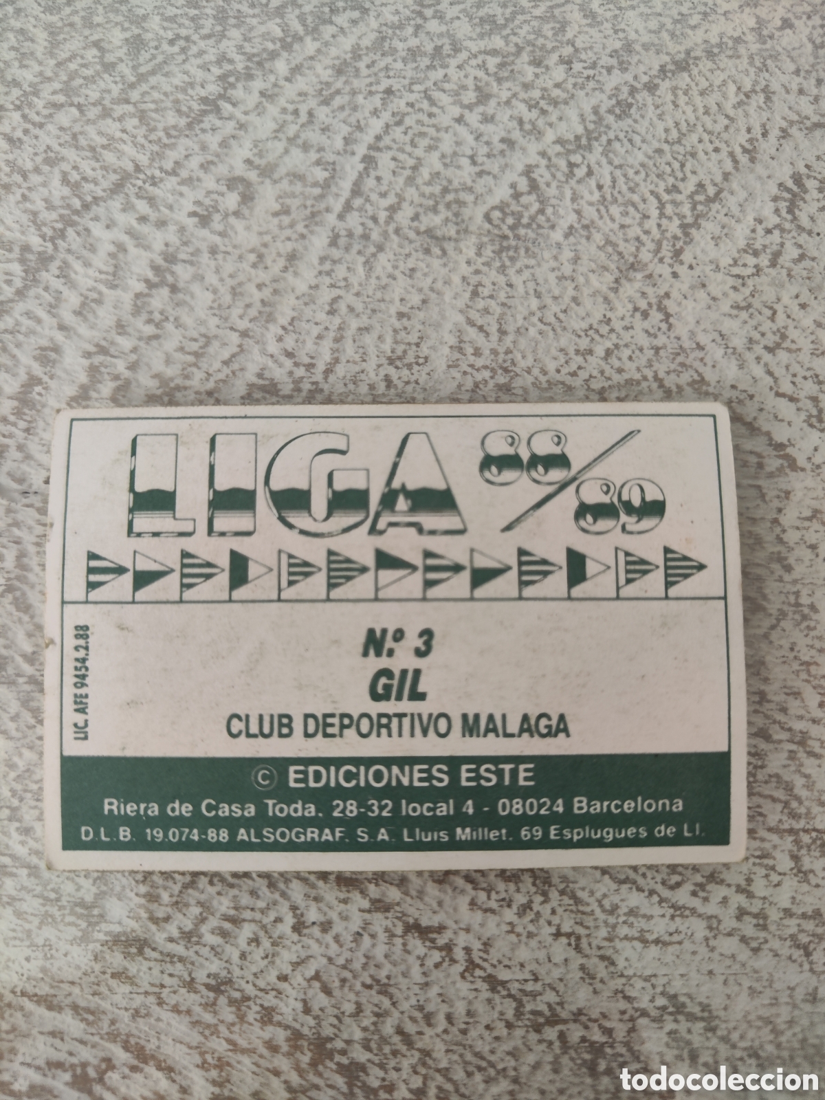 Cromos de f&uacute;tbol: Este 88 89 sin pegar M&aacute;laga 3 Gil - Foto 2