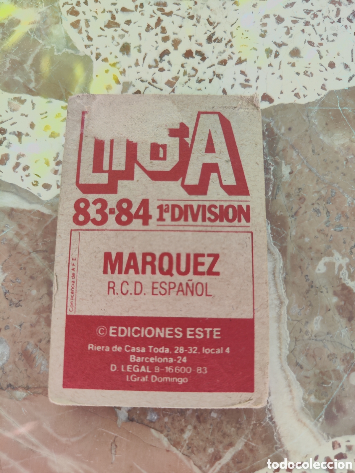 Cromos de f&uacute;tbol: Este 83 84 despegado Espa&ntilde;ol M&aacute;rquez sobado - Foto 2