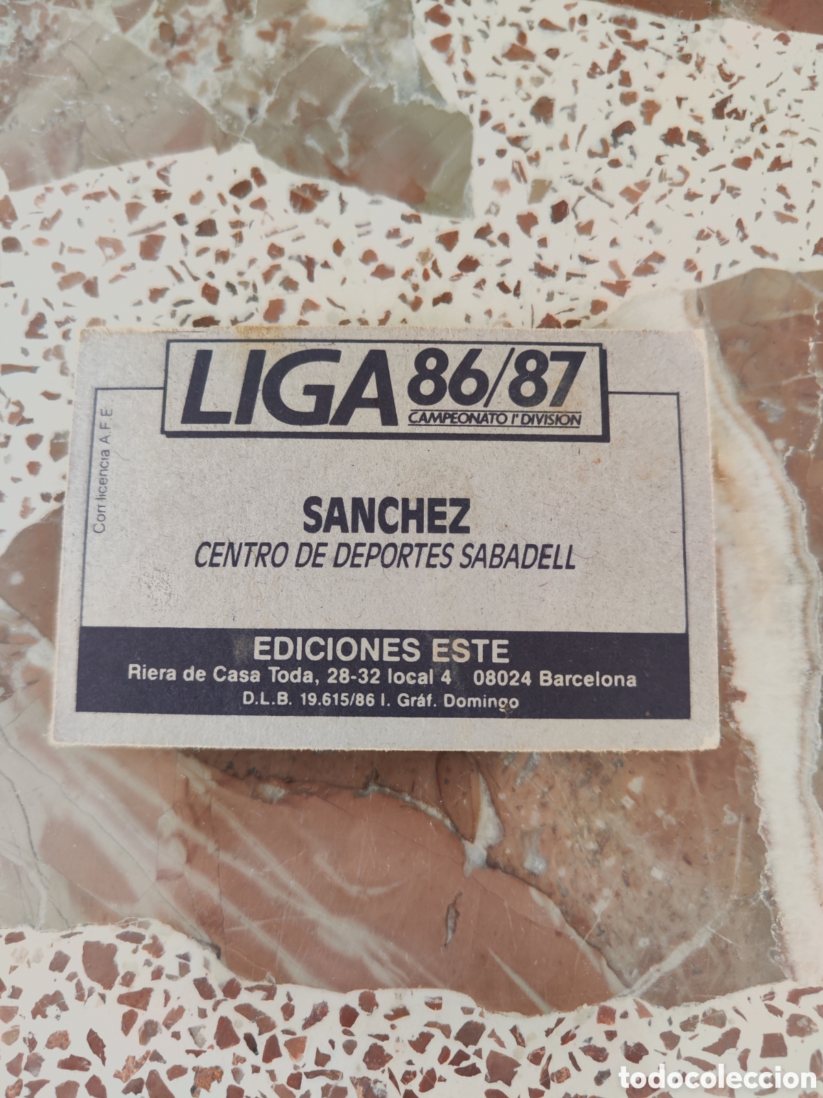 Cromos de f&uacute;tbol: Este 86 87 sin pegar Sabadell S&aacute;nchez - Foto 2