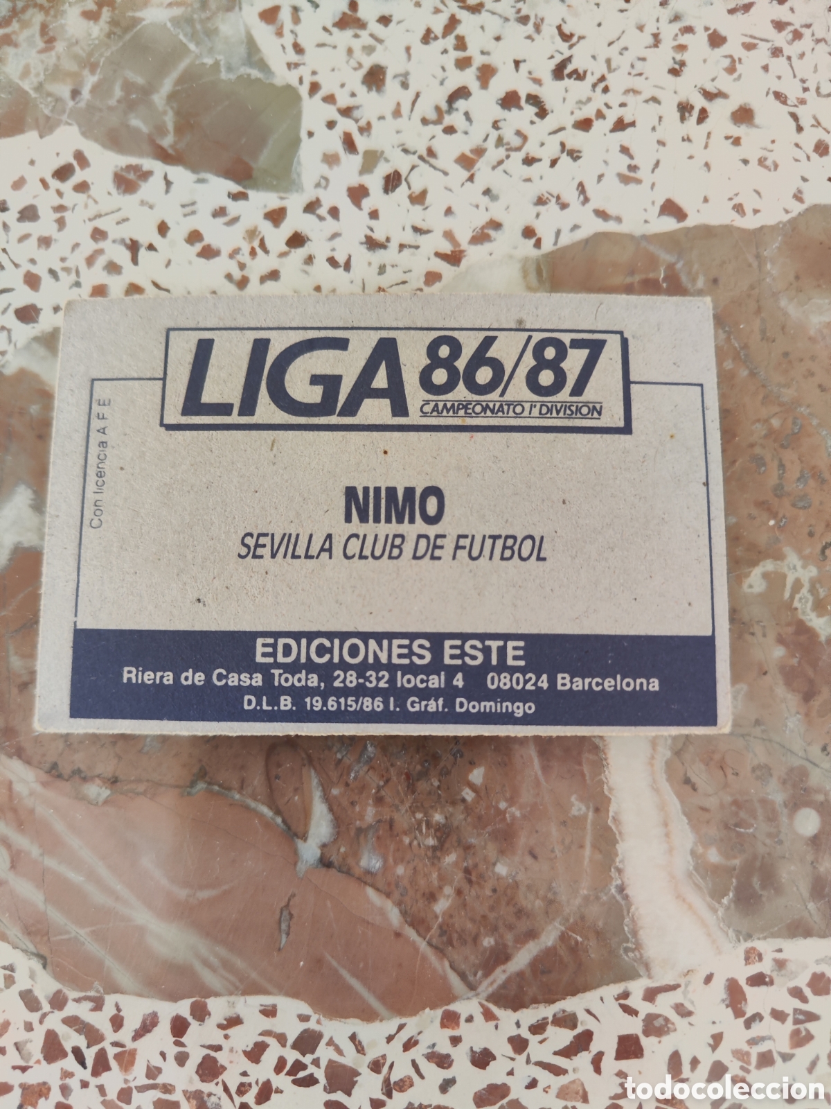 Cromos de f&uacute;tbol: Este 86 87 sin pegar Sevilla Nimo - Foto 2