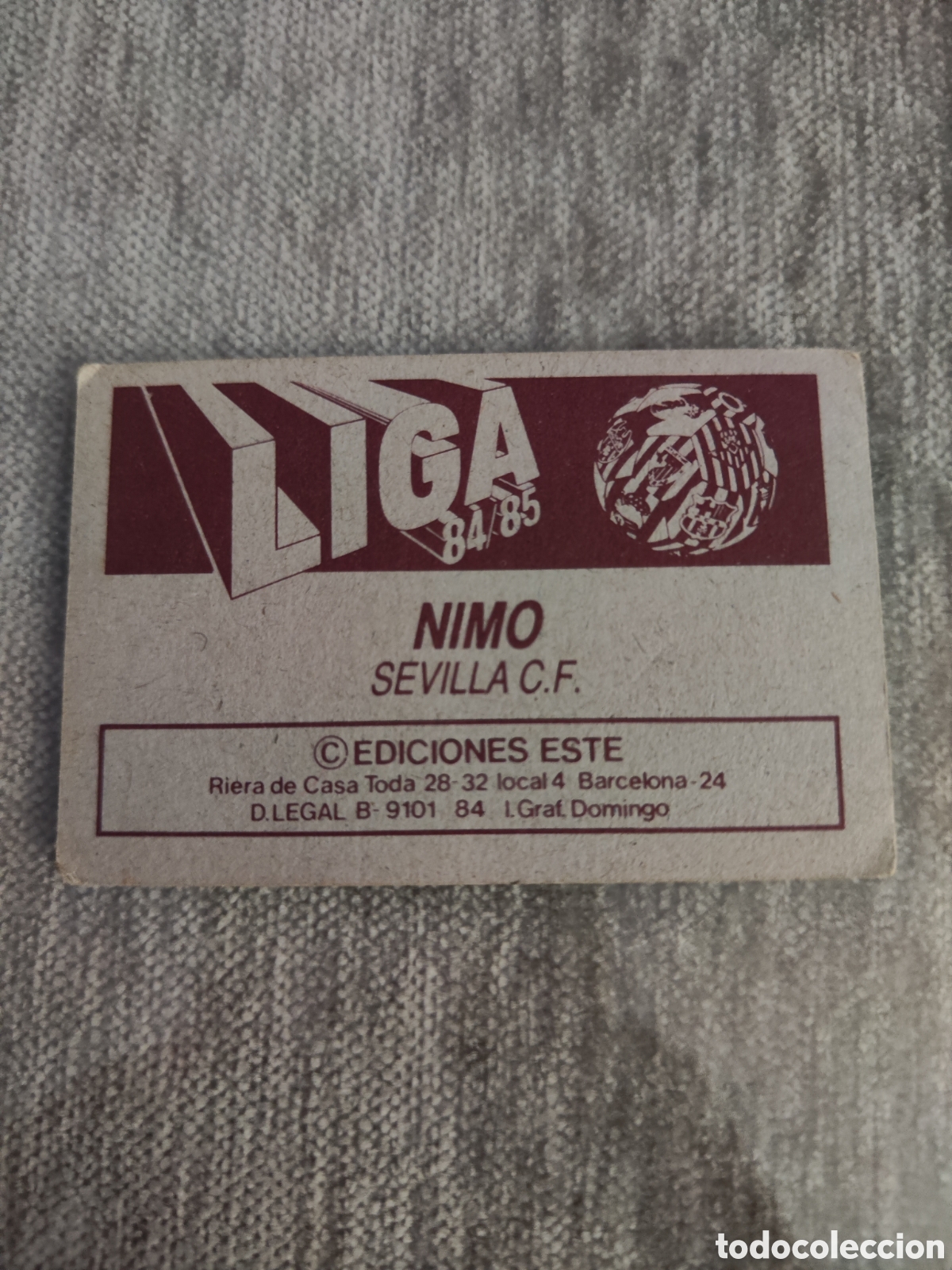 Cromos de f&uacute;tbol: Este 84 85 sin pegar Sevilla Nimo - Foto 2