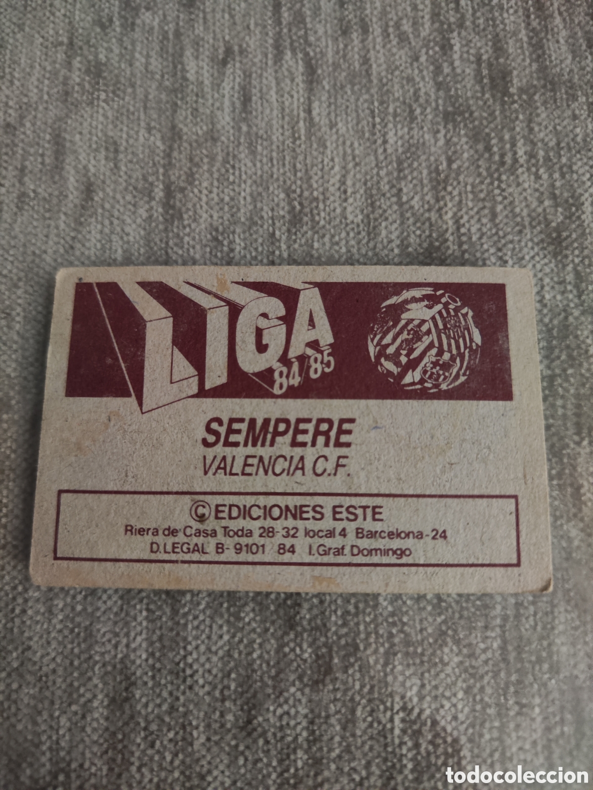 Cromos de f&uacute;tbol: Este 84 85 sin pegar Valencia Sempere - Foto 2