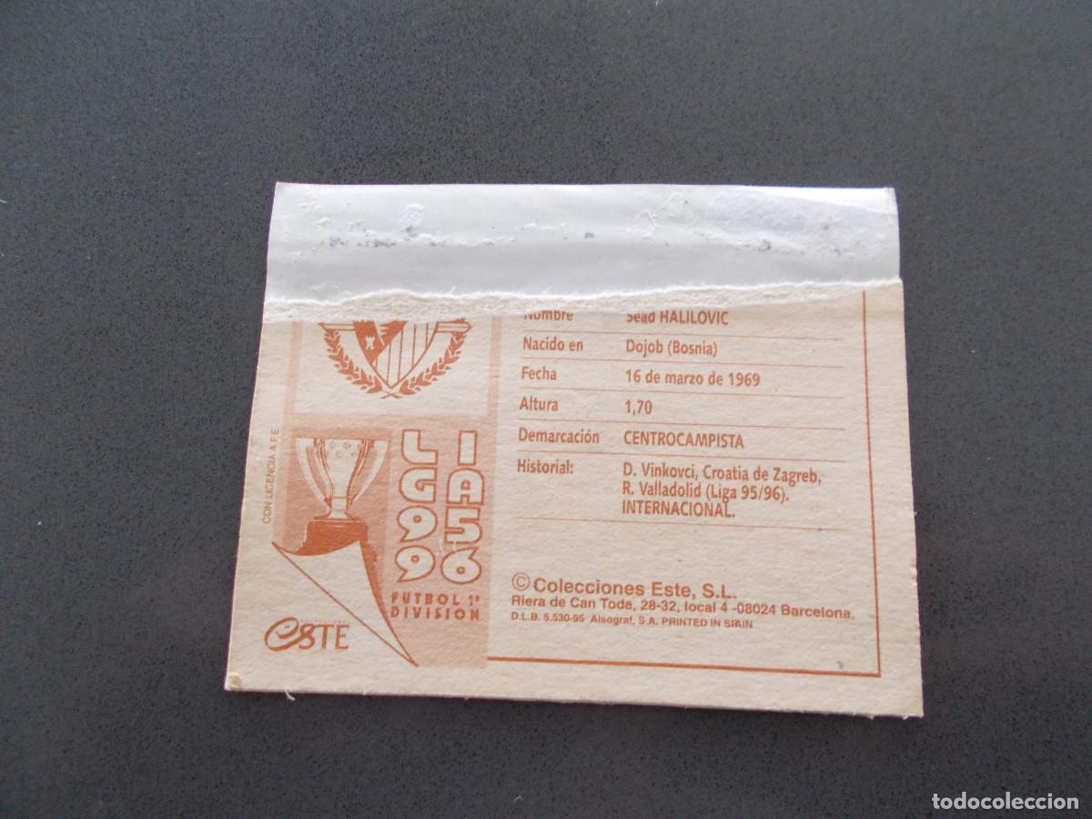 Cromos de f&uacute;tbol: ESTE 95-96 COLOCA HALILOVIC VALLADOLID VENTANILLA - Foto 2