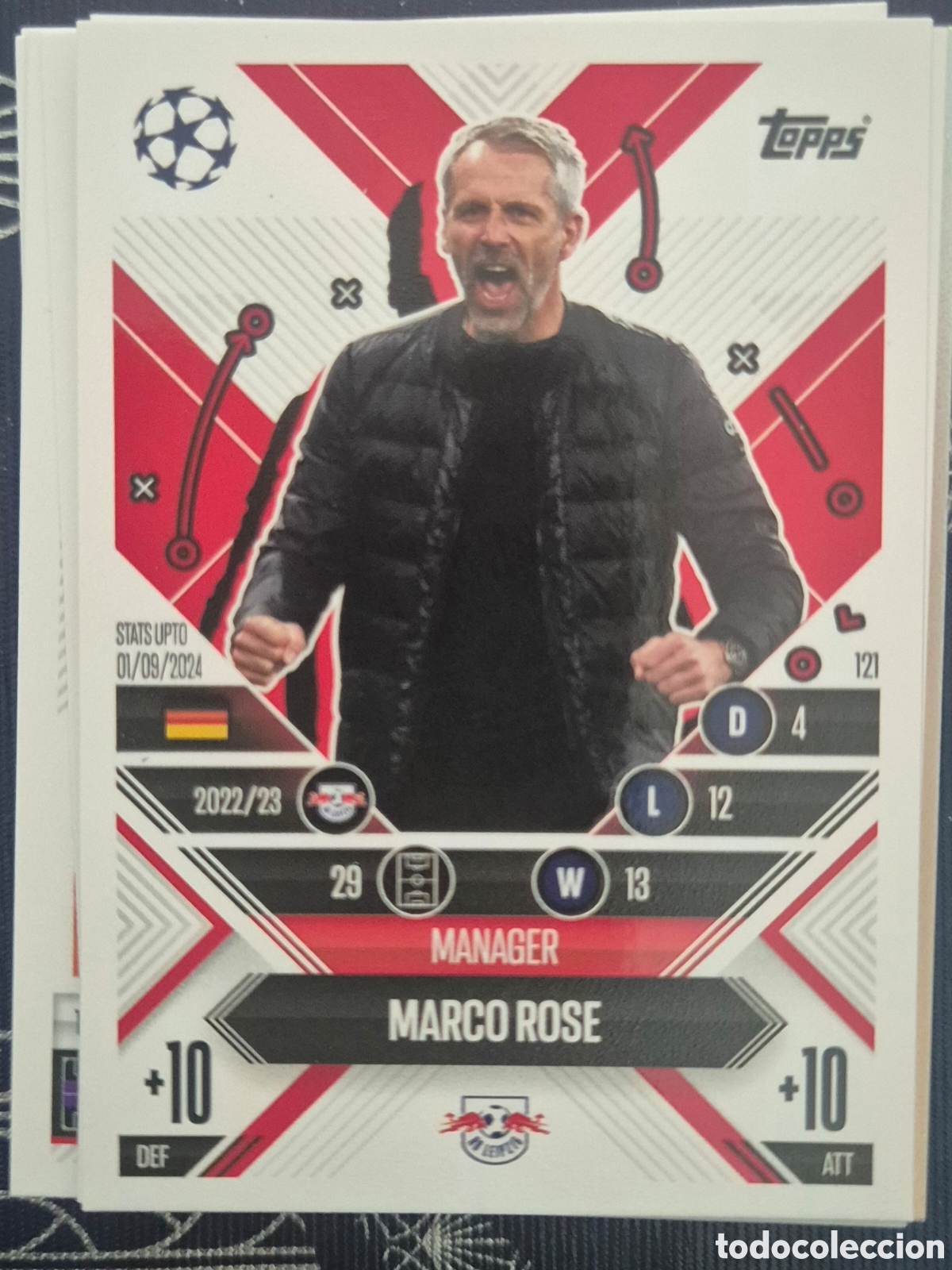 Cromos de f&uacute;tbol: 121 marc&oacute; rose manager leipzig topps match attax 25