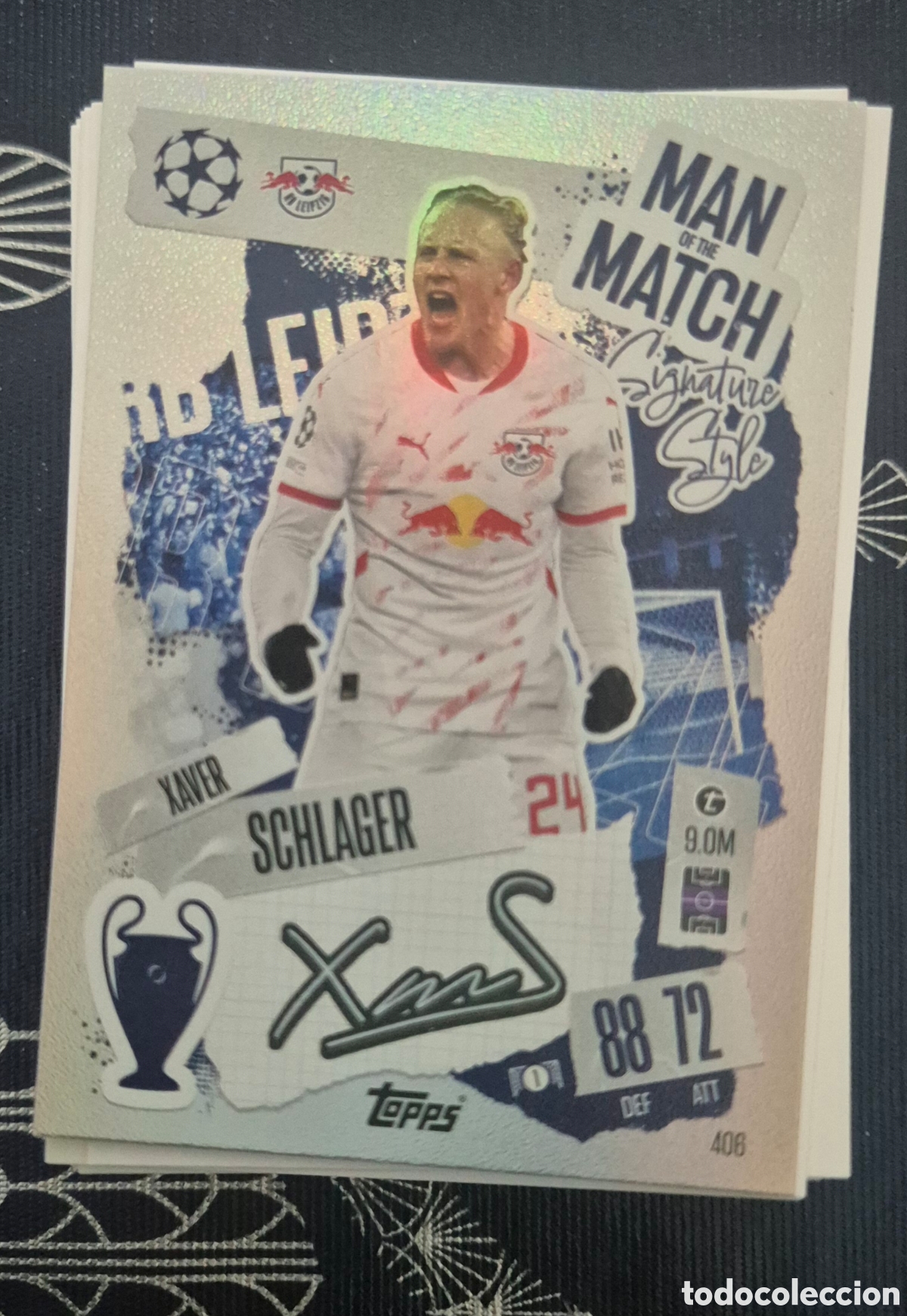 Cromos de Futebol: 406 schalager leipzig Man of the match topps match attax 25