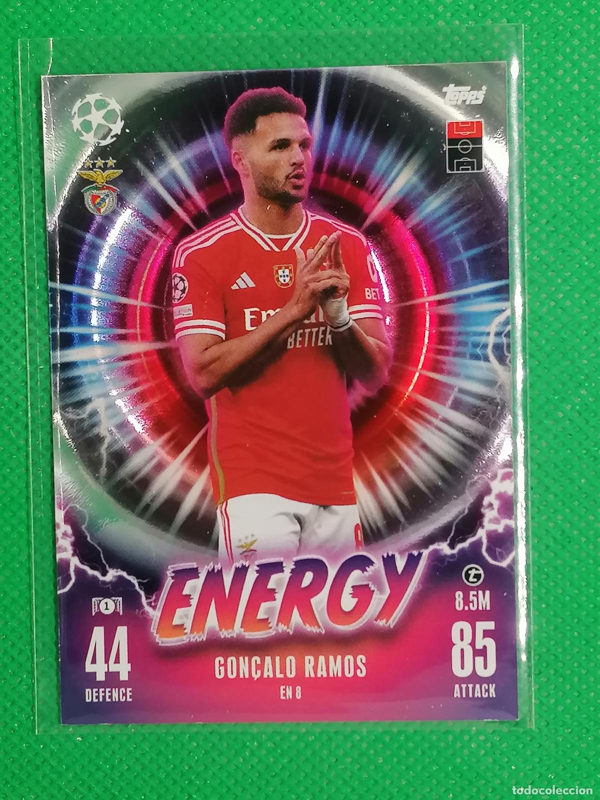 Cartes &agrave; collectionner de Football: EN 8 EN8 GONCALO RAMOS BENFICA ENERGY ⚽ TOPPS MATCH ATTAX 2023 2024 23 24 ⚽