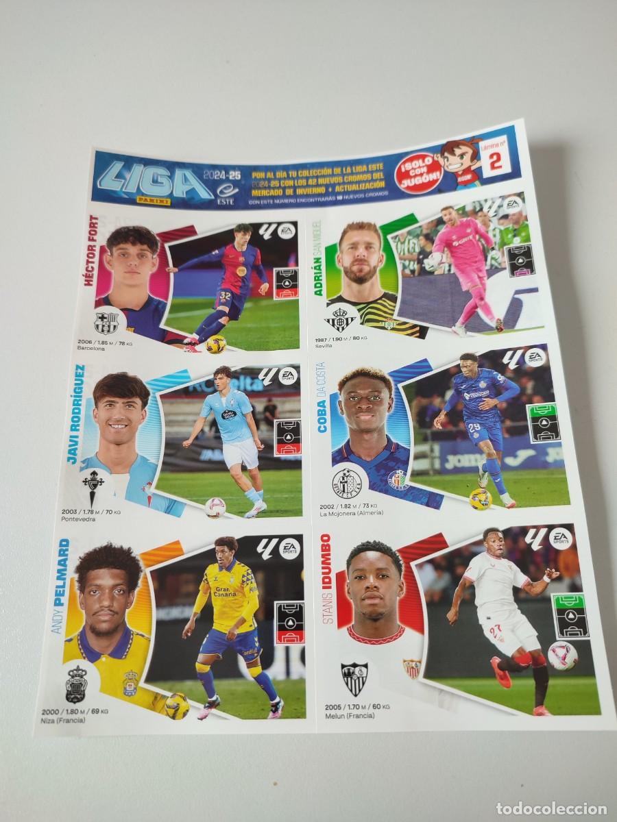 Cromos de f&uacute;tbol: FICHA 2 ACTUALIZACION MERCADO INVIERNO LIGA ESTE 24 25 Panini 2024 2025 fichaje coloca lote
