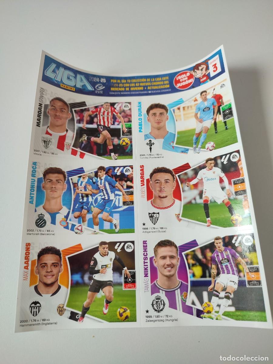 Cromos de f&uacute;tbol: FICHA 3 ACTUALIZACION MERCADO INVIERNO LIGA ESTE 24 25 Panini 2024 2025 fichaje coloca lote