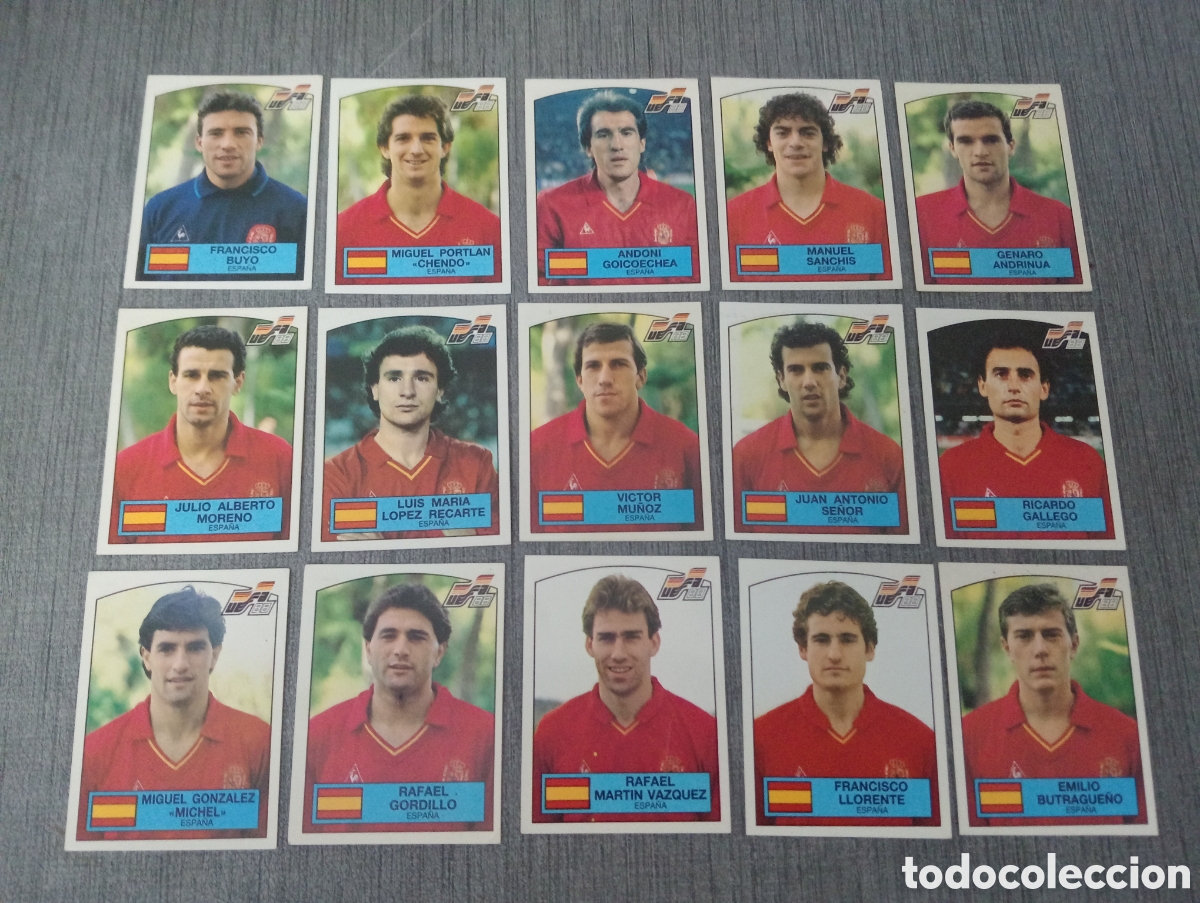 Cromos de F&uacute;tbol: Lote 15 cromos euro 88 selecci&oacute;n espa&ntilde;ola Panini sin pegar