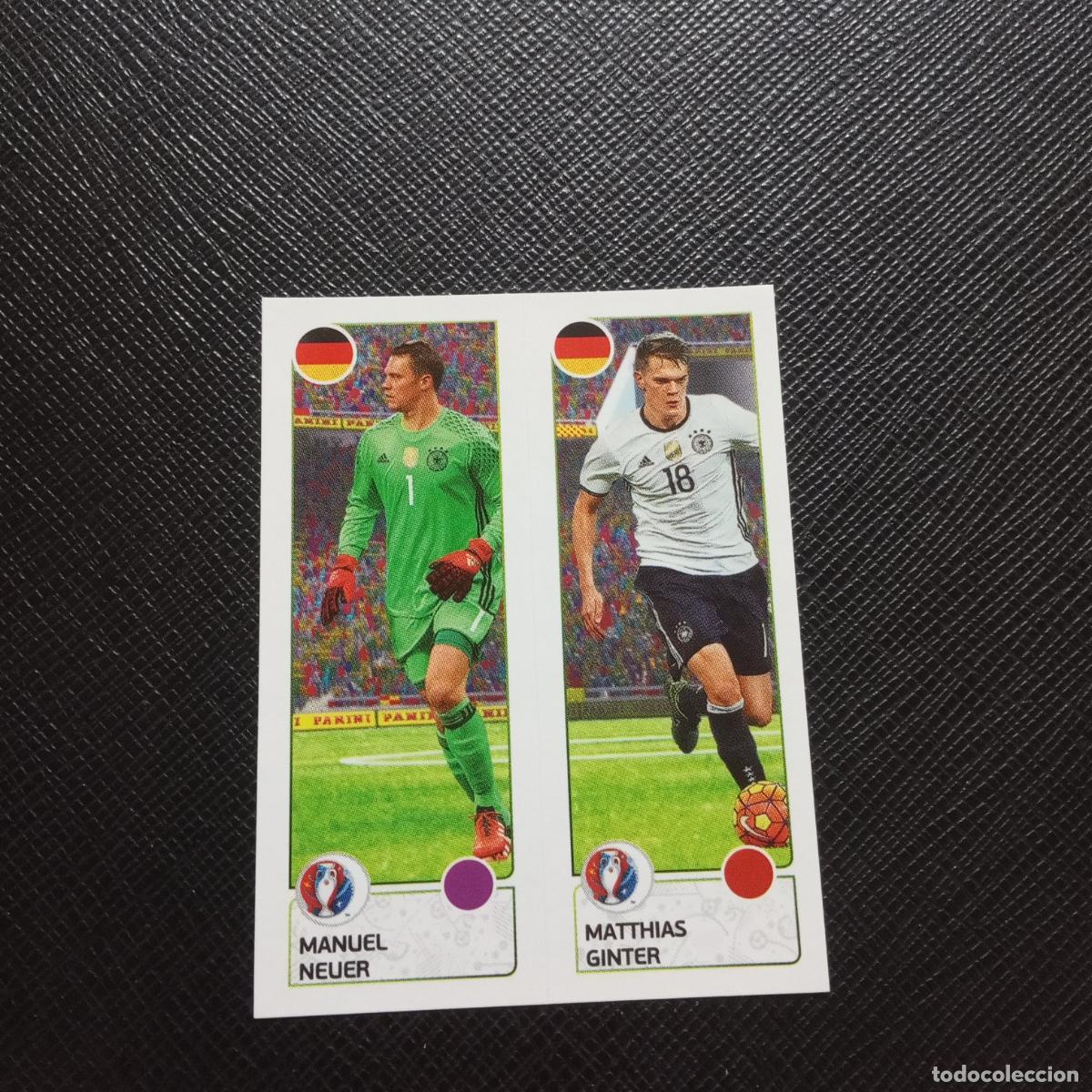 Fu&szlig;ball-Sticker: 262 NEUER GINTER ALEMANIA PANINI EURO EUROCOPA FRANCIA 2016 CROMO FUTBOL 16 - SIN PEGAR - X2