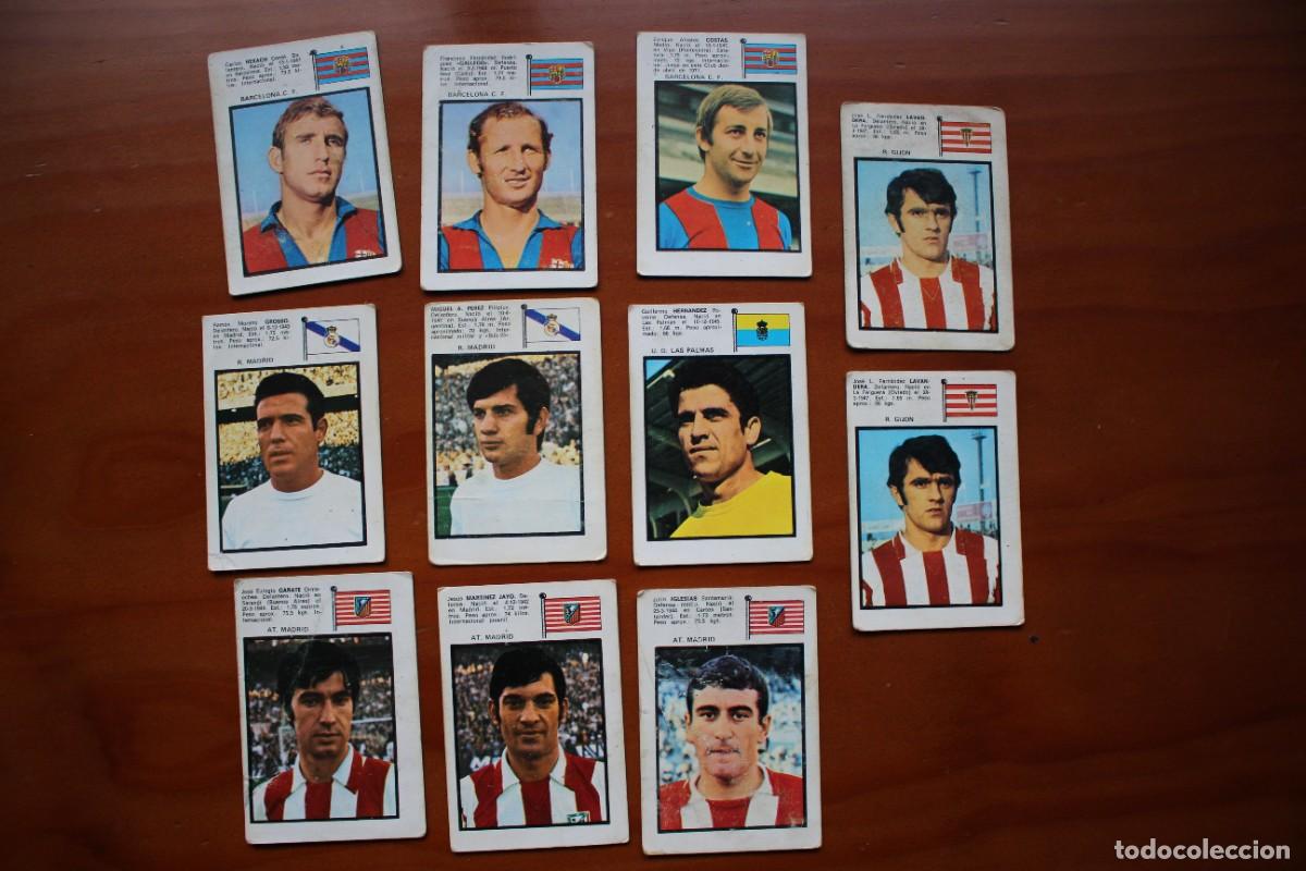 Cromos de Futebol: Lote de 11 cromos del &aacute;lbum Campeonato de liga 1971-72. FHER DISGRA.