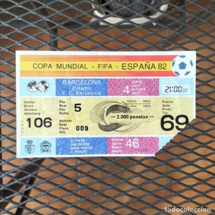 Cromos de f&uacute;tbol: Entrada Mundial de f&uacute;tbol Espa&ntilde;a A&ntilde;o 1982
