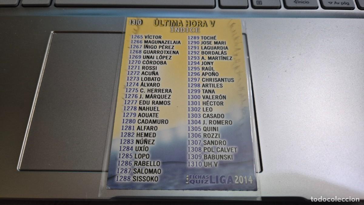 Cromos de F&uacute;tbol: LOTE MUNDICROMO OFICIAL QUIZ GAME 2014 N&ordm; 1310 INDICE ULTIMA HORA V