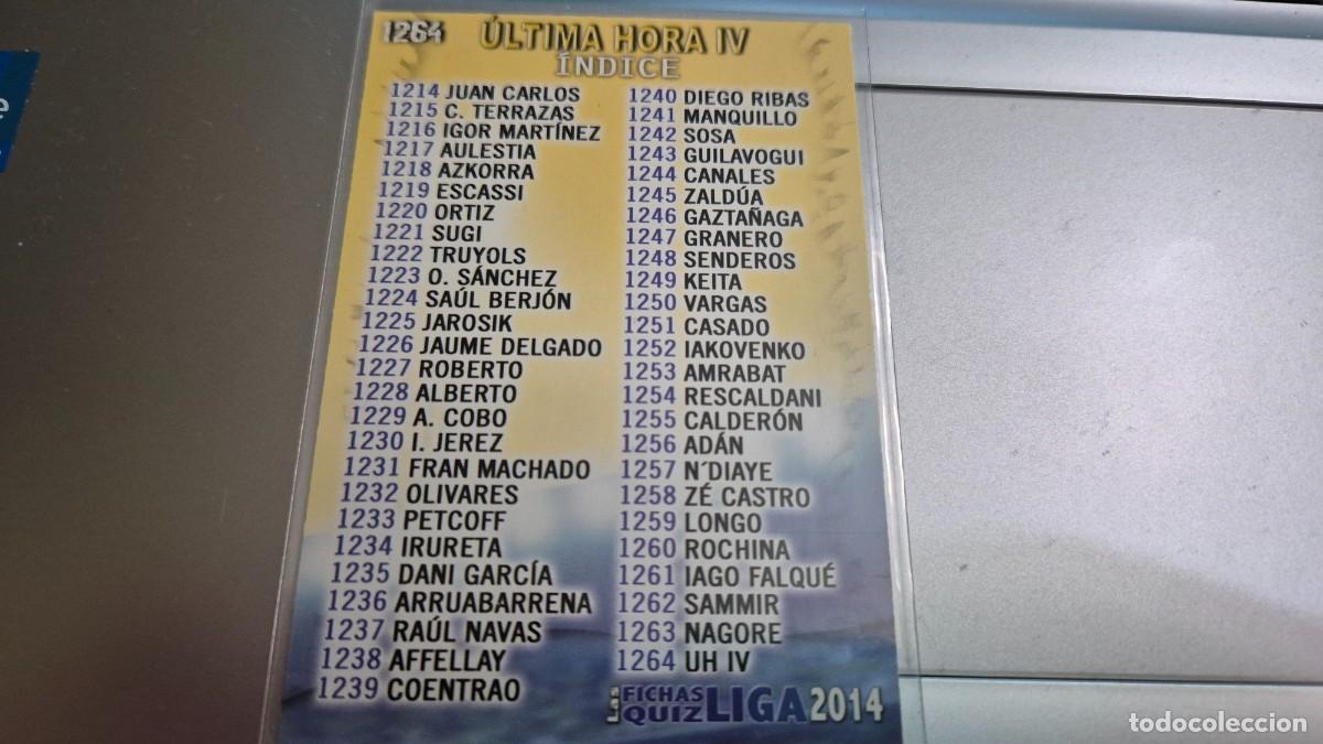 Cromos de F&uacute;tbol: LOTE MUNDICROMO OFICIAL QUIZ GAME 2014 N&ordm; 1264 ULTIMA HORA IV