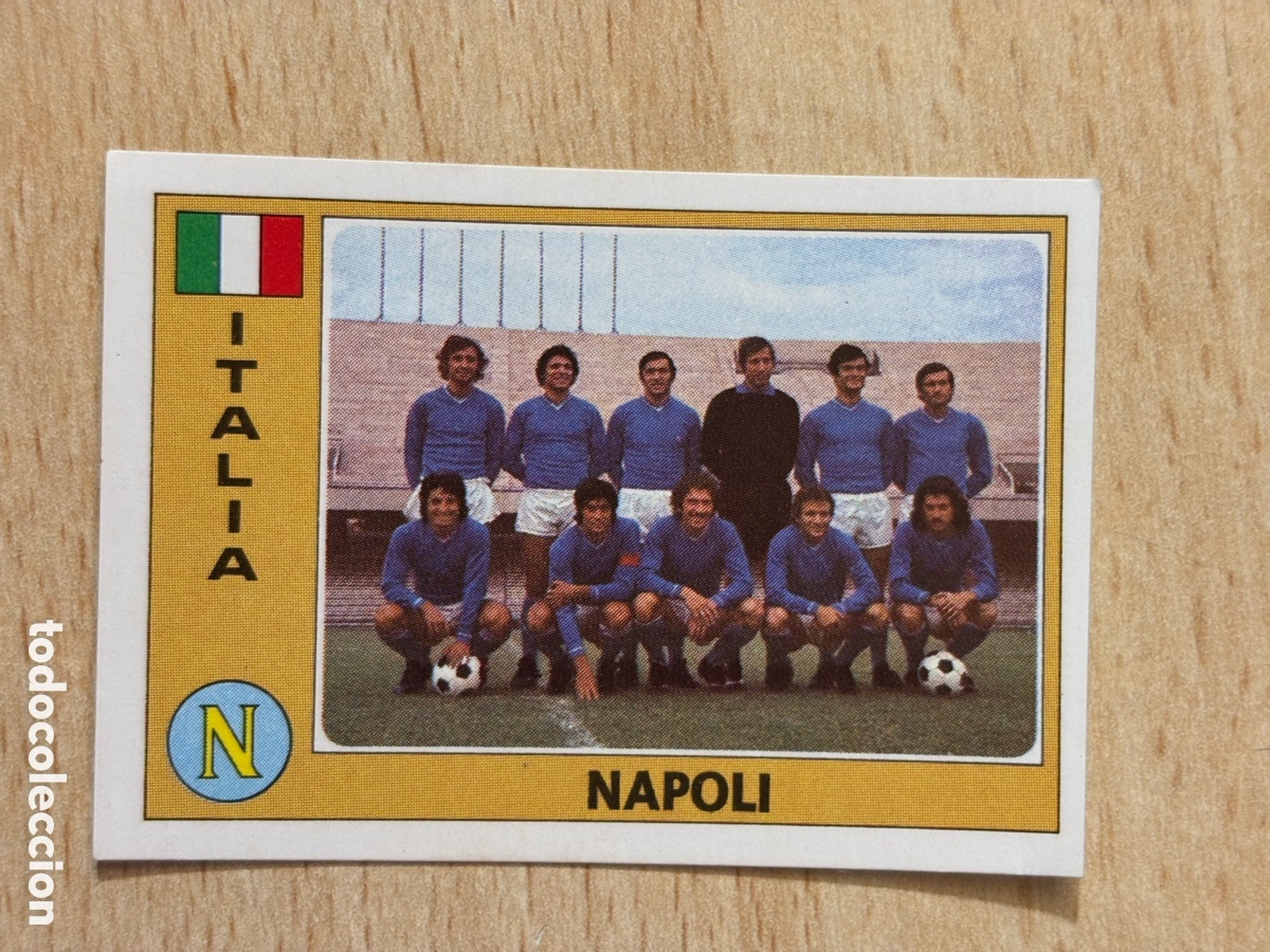 Fu&szlig;ball-Sticker: # 135 Alineaci&oacute;n Napoli Italia Euro Football 76 Panini sin pegar
