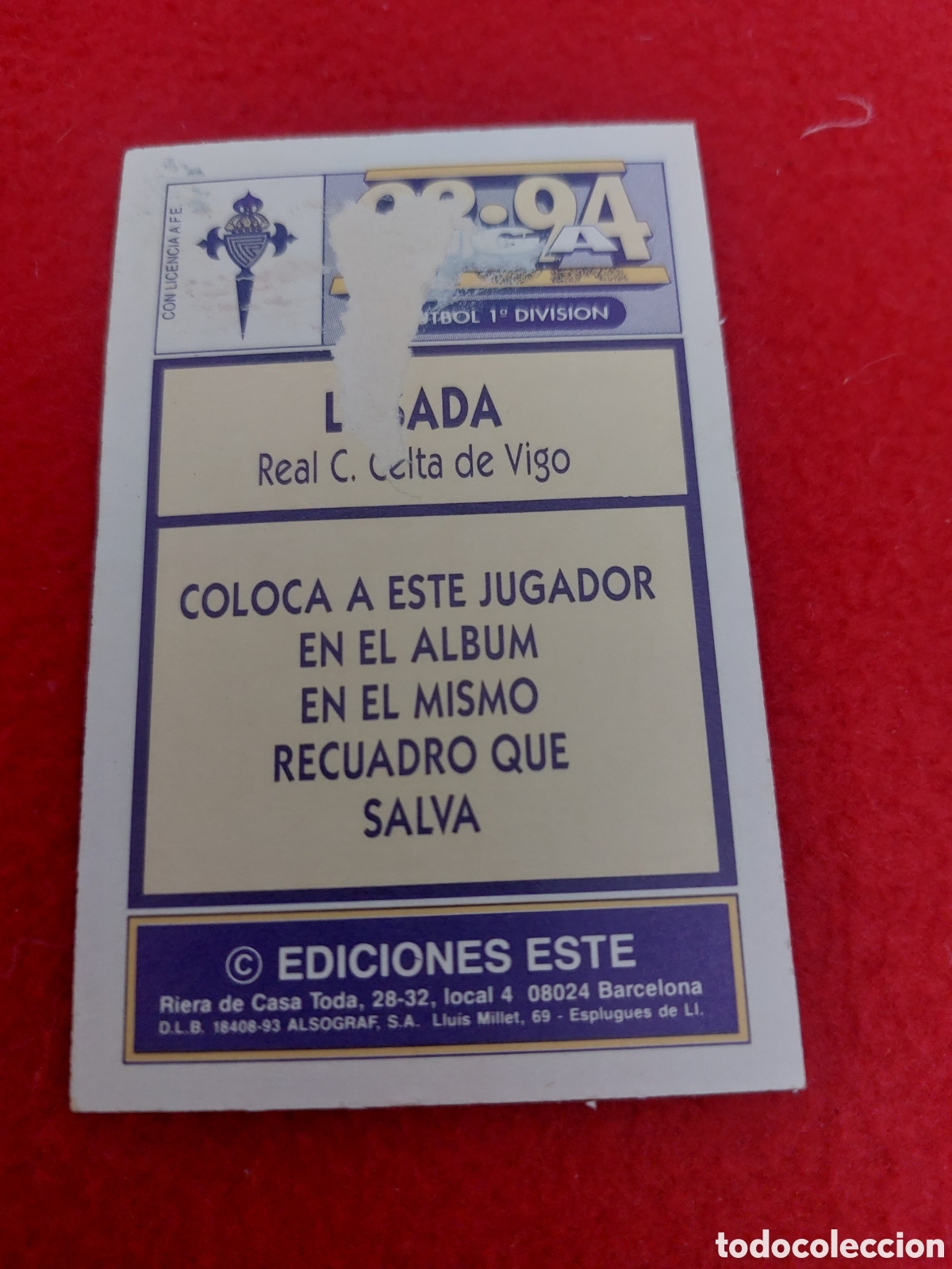 Cromos de f&uacute;tbol: Losada coloca celta 93/94 - Foto 2