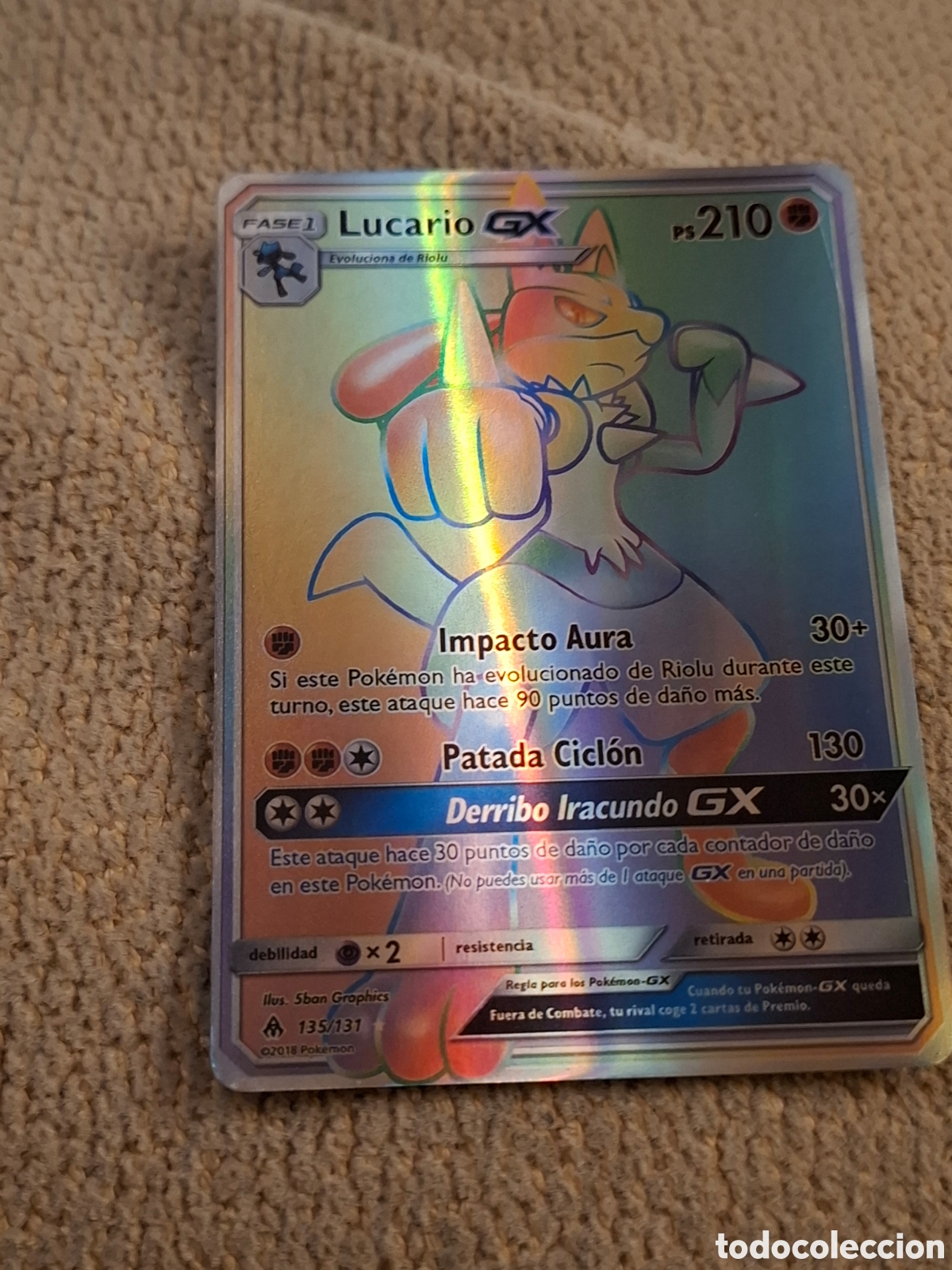Cromos de F&uacute;tbol: POKEMON LUCARIO NUEVO GX DERRIBO IRACUNDO GX